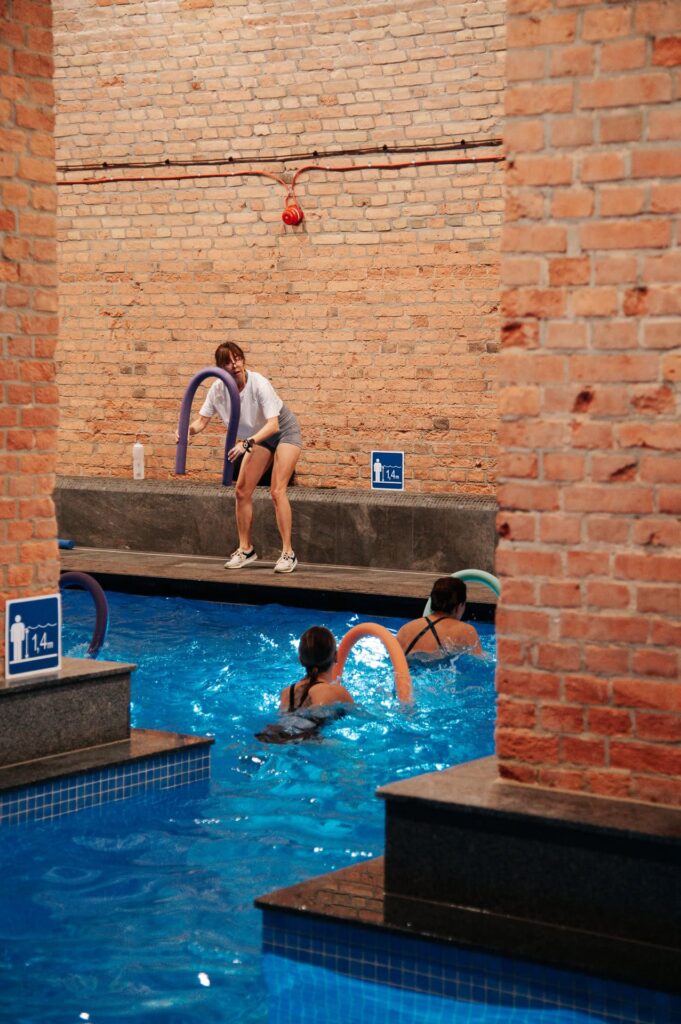 Aqua Aerobics classes in the pool